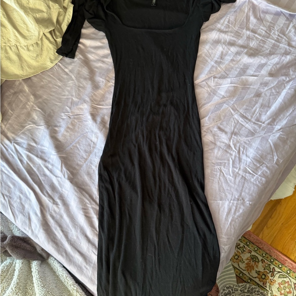 Skims black long sleeve dress